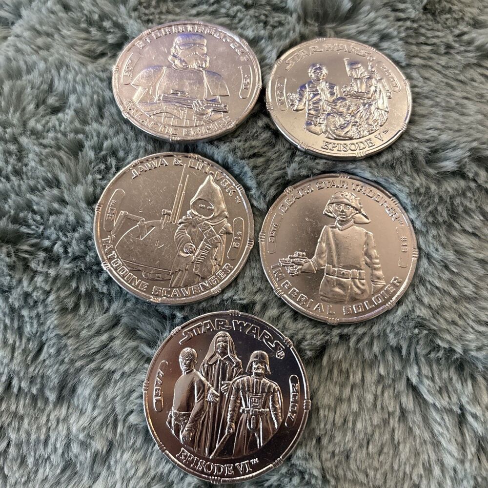 STAR WARS 2007 30th ANNIVERSARY Coins Hasbro 5 Coins